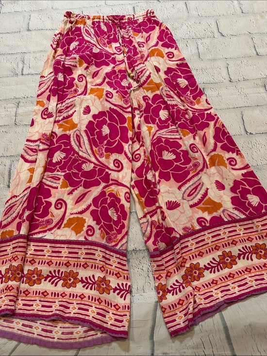 Nicole Miller Pants - Nicole Miller Pink Orange Floral Wide Leg Pants